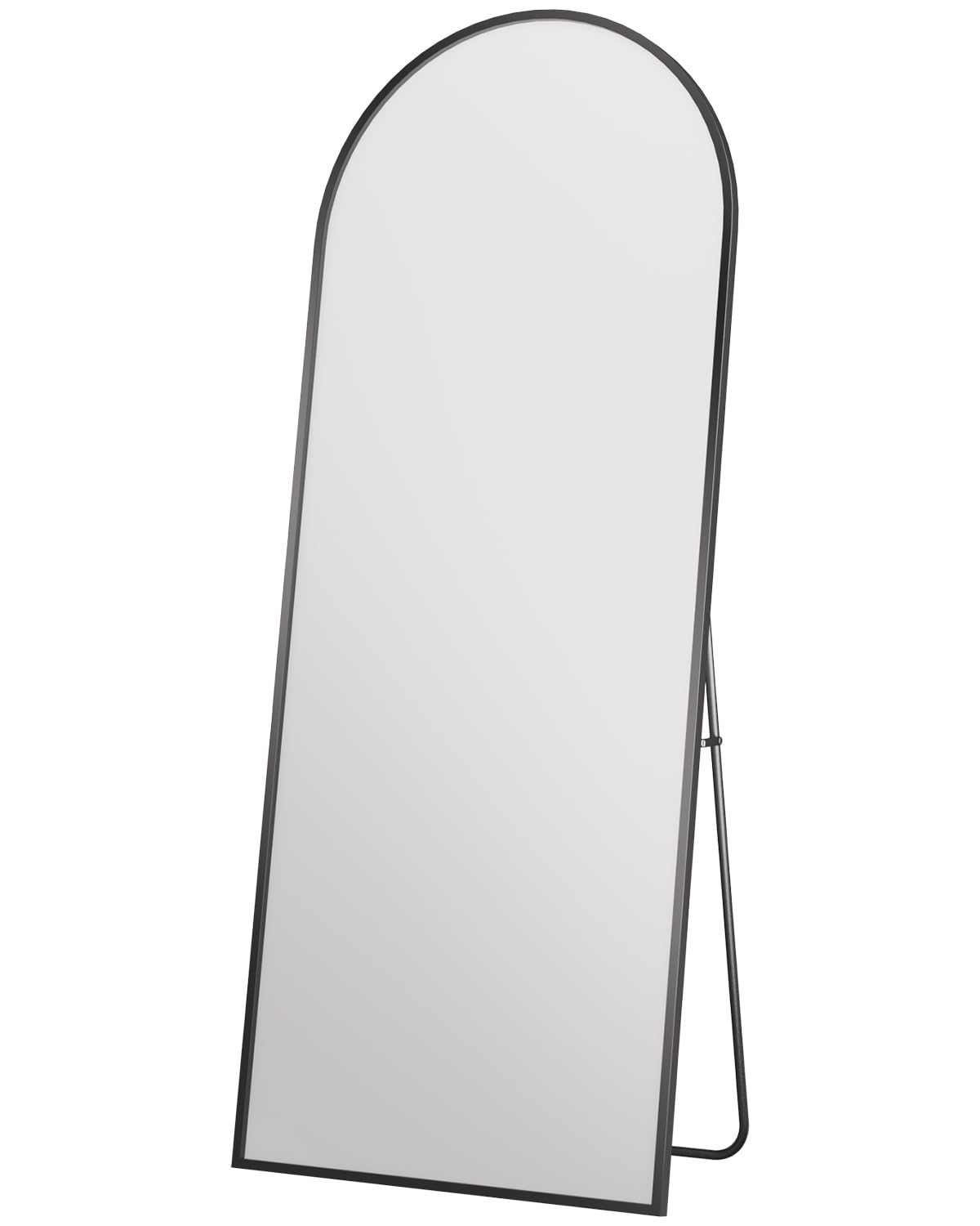 Antok mirror stand attachment detail illustrating stable freestanding use