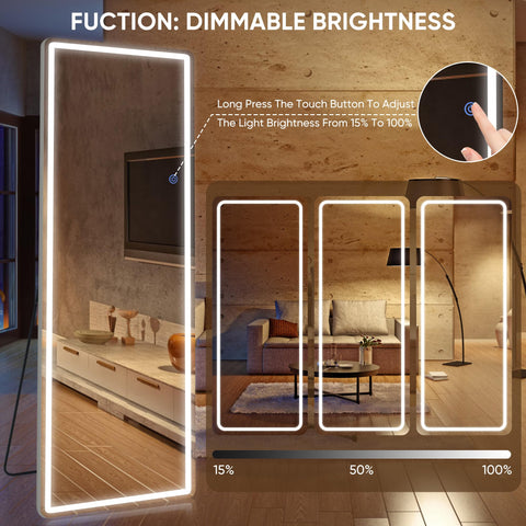 Antok mirror mounted vertically on wall showing space-saving installation and secure hanging