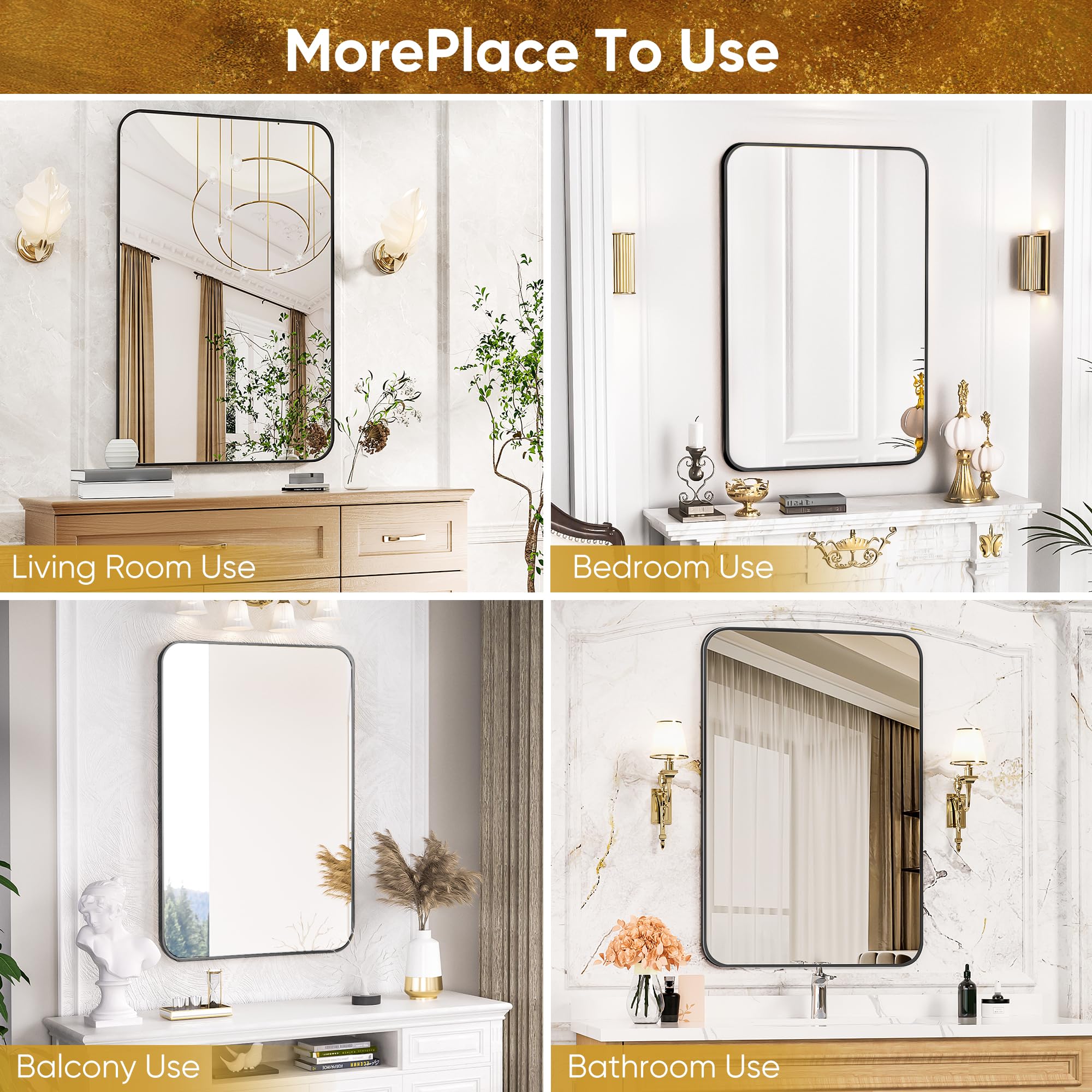 Antok mirror beside dresser for size comparison and practical room fit benefit