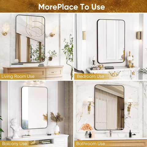 Antok mirror beside dresser for size comparison and practical room fit benefit