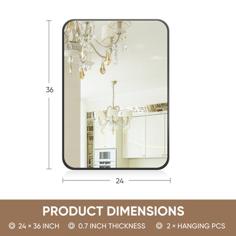 Antok mirror hung vertically in entryway demonstrating versatile mounting benefit