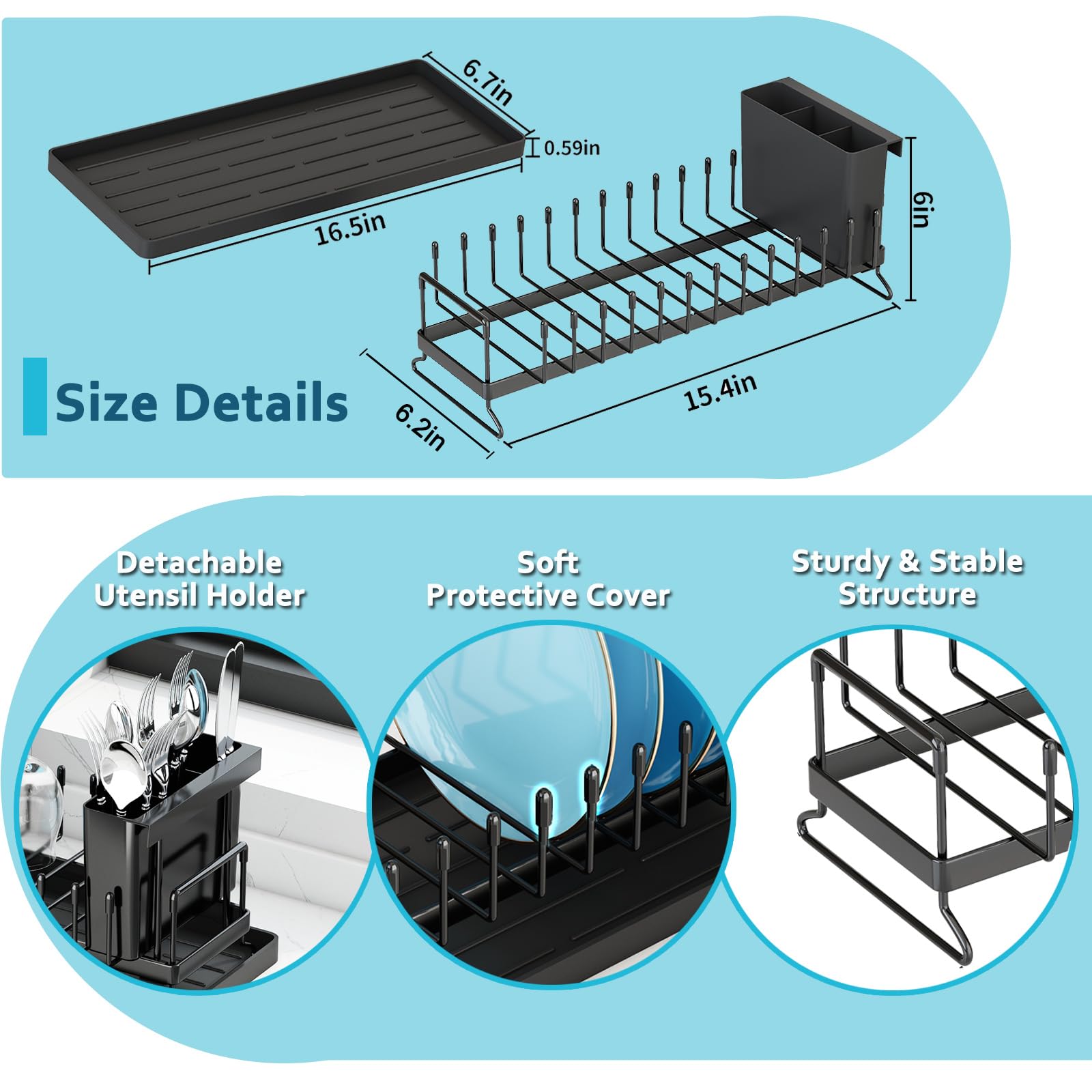 ANTOPY black-coated stainless steel detail highlighting durable scratch protection