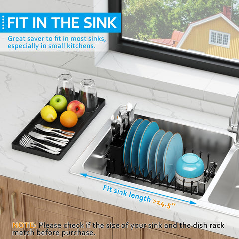 ANTOPY rack installed over sink demonstrating space-saving drain-into-sink benefit