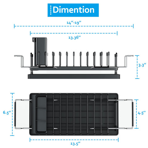 ANTOPY dish rack on countertop in small kitchen showing tidy, clutter-free benefit