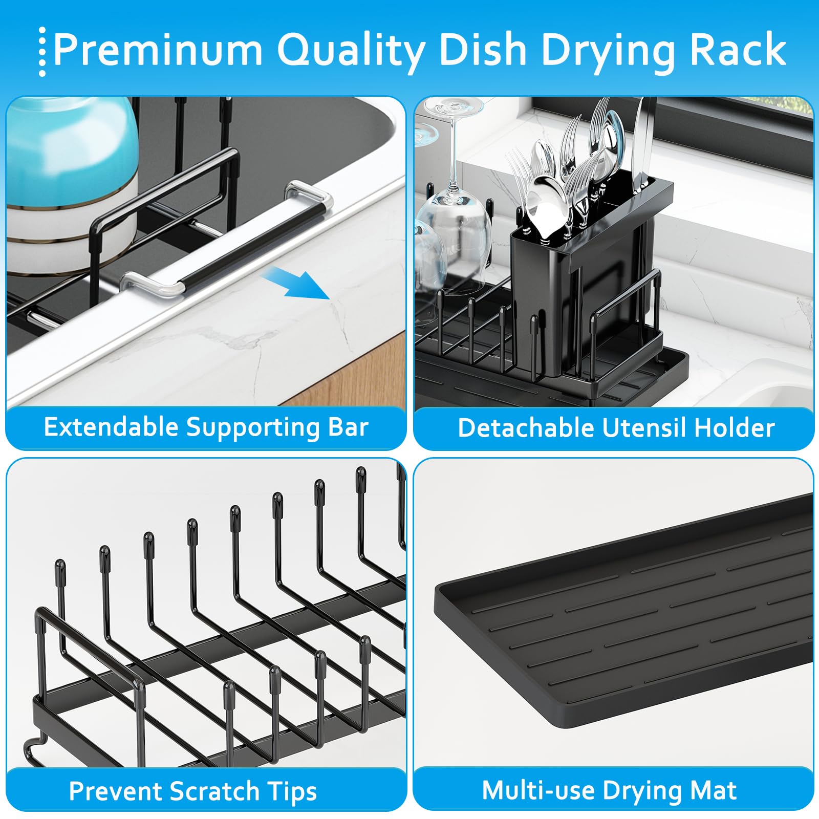 ANTOPY rack next to ruler showing dimensions and compact-fit benefit