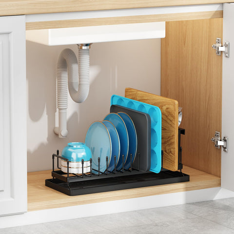 ANTOPY rack beside a dinner plate to show scale and practical capacity