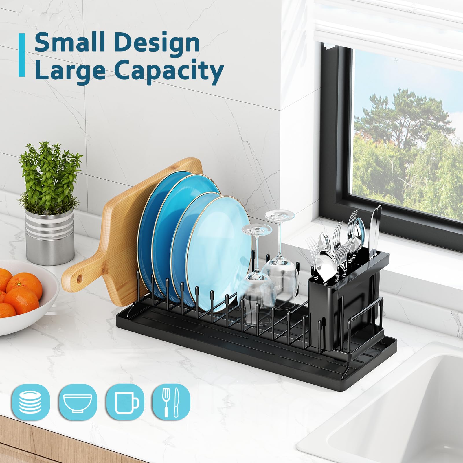 ANTOPY silicone drying mat close-up protecting countertop and guiding drainage