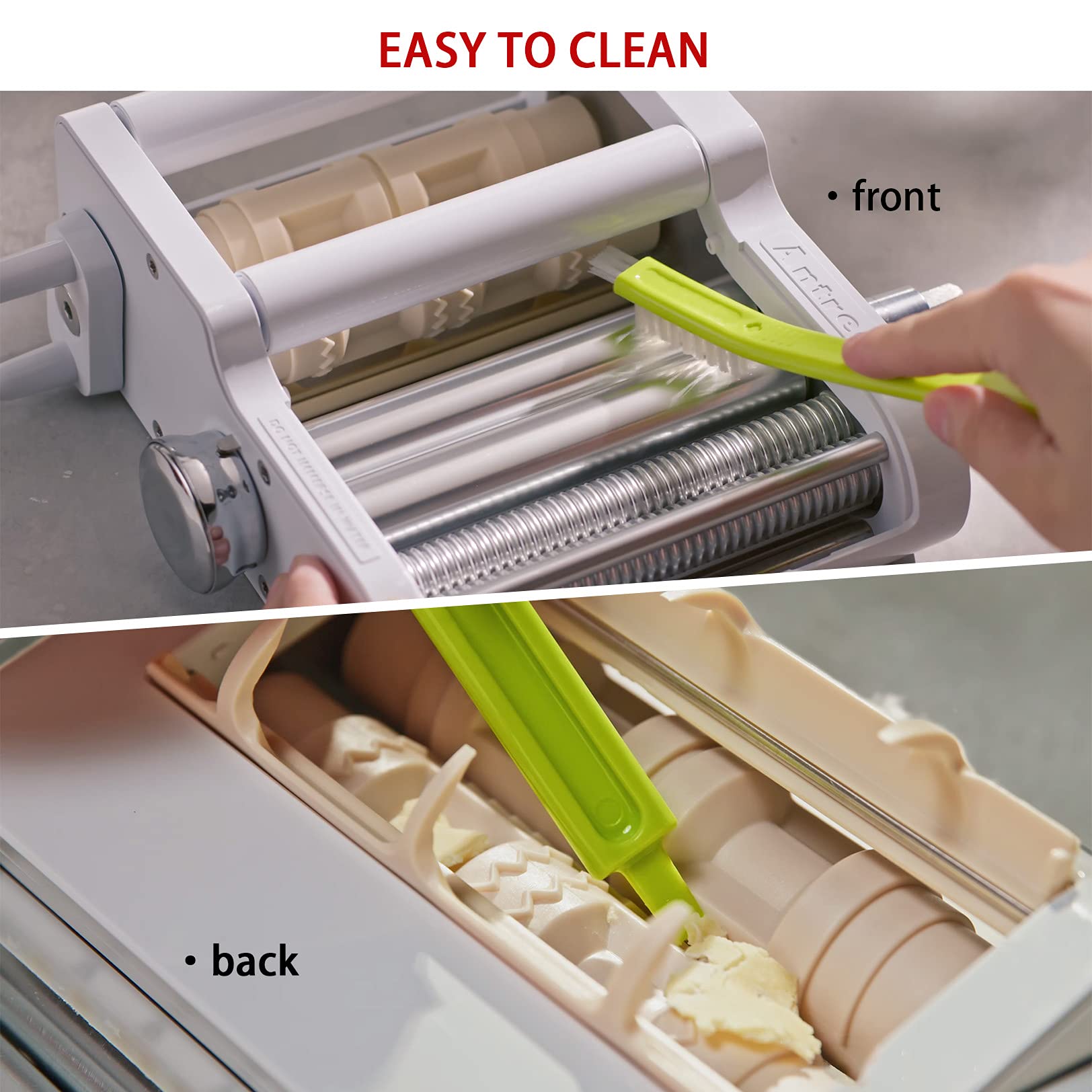Antree attachment in kitchen setting producing fresh pasta for family dinner