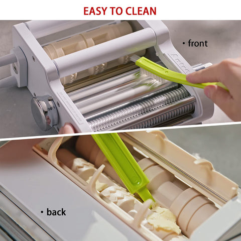 Antree attachment in kitchen setting producing fresh pasta for family dinner