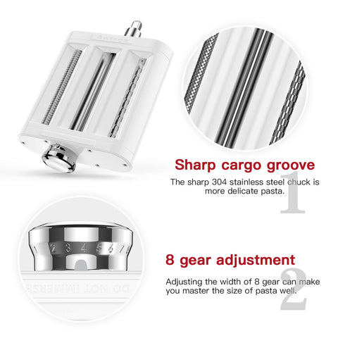 Antree stainless-steel cutters detail demonstrating sharp blades that create uniform spaghetti and fettuccine