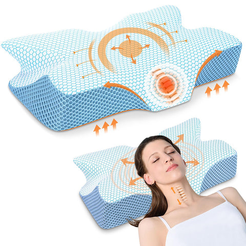 Anvo front view contour pillow showing ergonomic shape and improved support