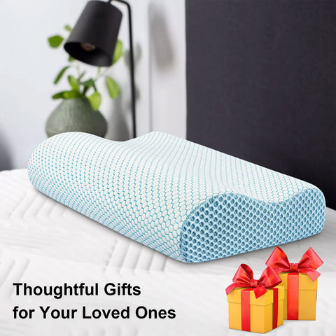 Anvo pillow held next to hand showing scale and manageable size for travel