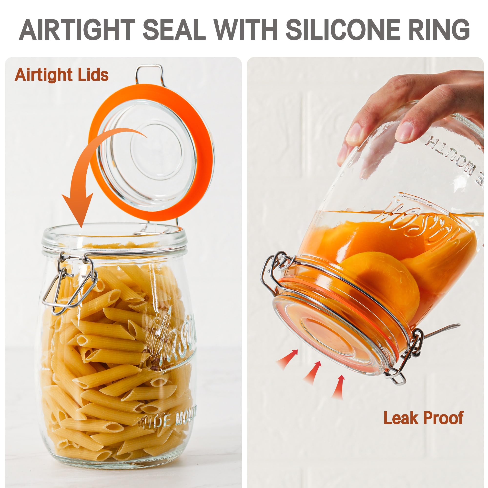 Anwoi jar held in hand to show 32oz scale and practical kitchen size