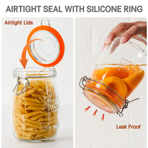 Anwoi jar held in hand to show 32oz scale and practical kitchen size