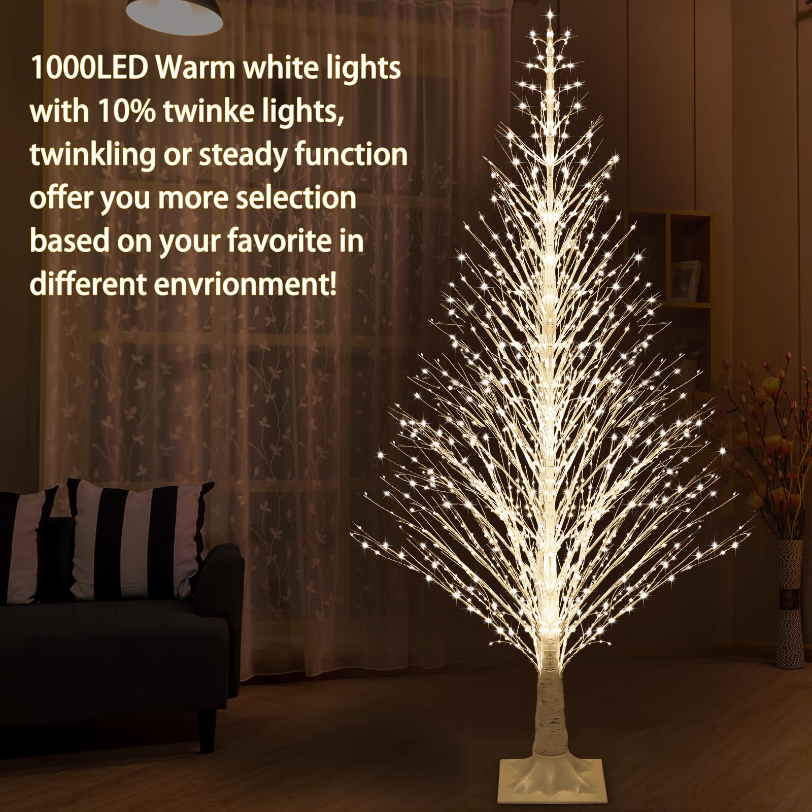 Anycosy birch tree trunk and branch detail highlighting realistic bark finish and sturdy silhouette