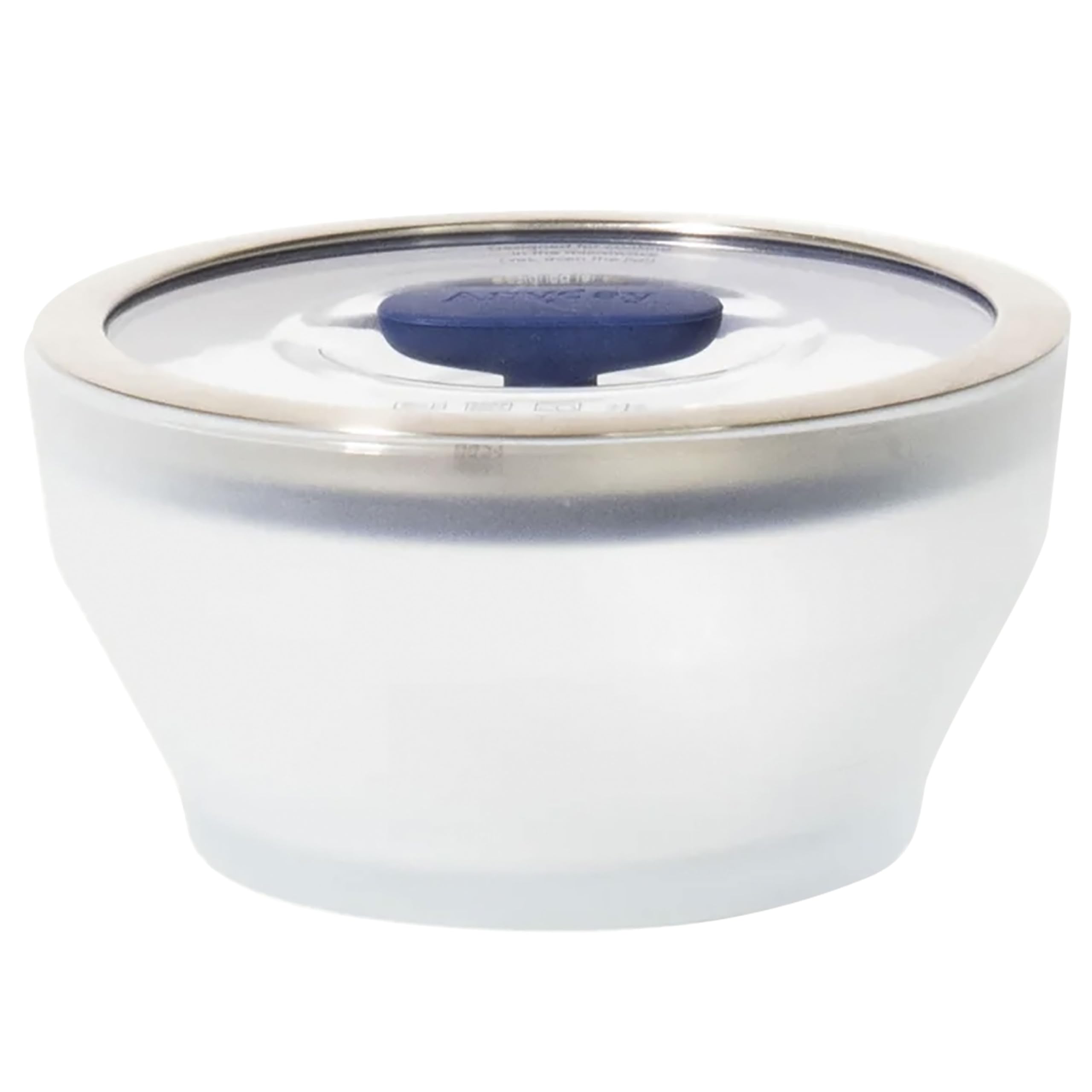 Anyday front view of blueberry glass container showing elegant bowl and lid, useful for storage