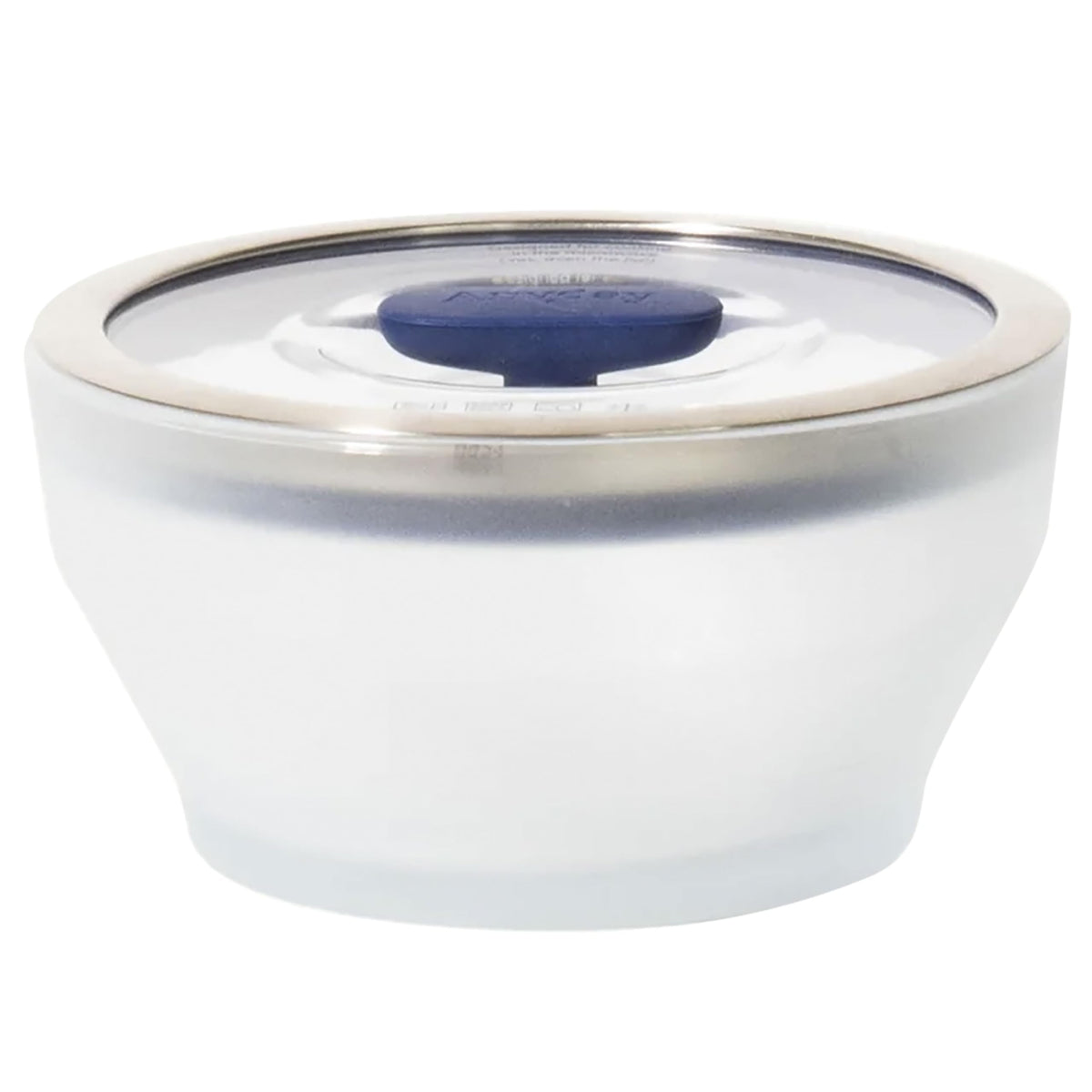 Anyday front view of blueberry glass container showing elegant bowl and lid, useful for storage