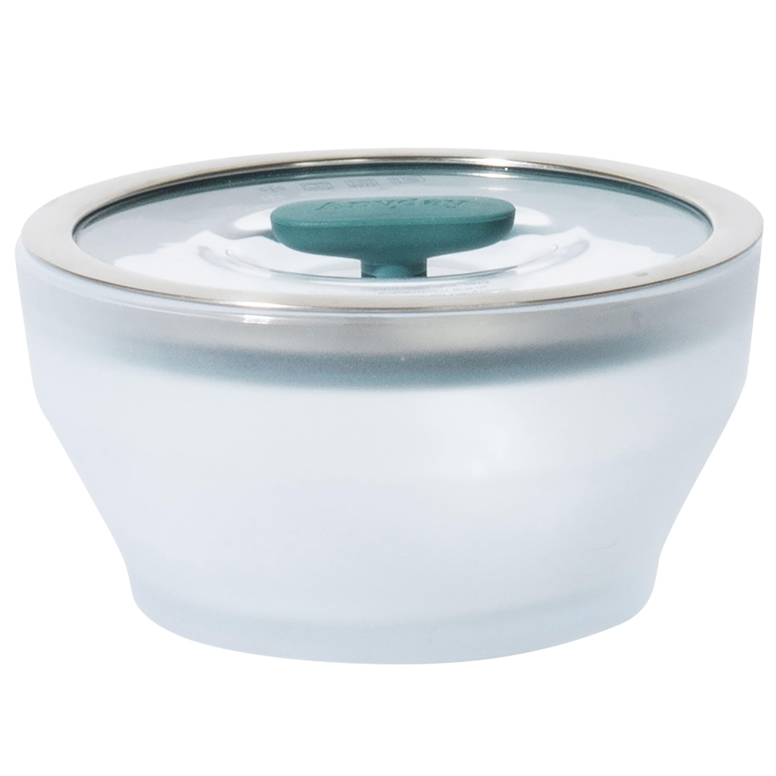 Anyday front view of glass container showing clean design and compact capacity