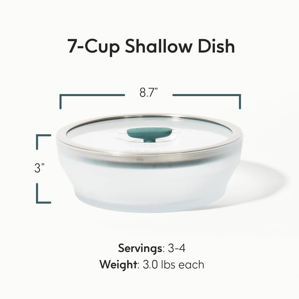 Anyday close-up of vented glass lid highlighting steam release for even cooking