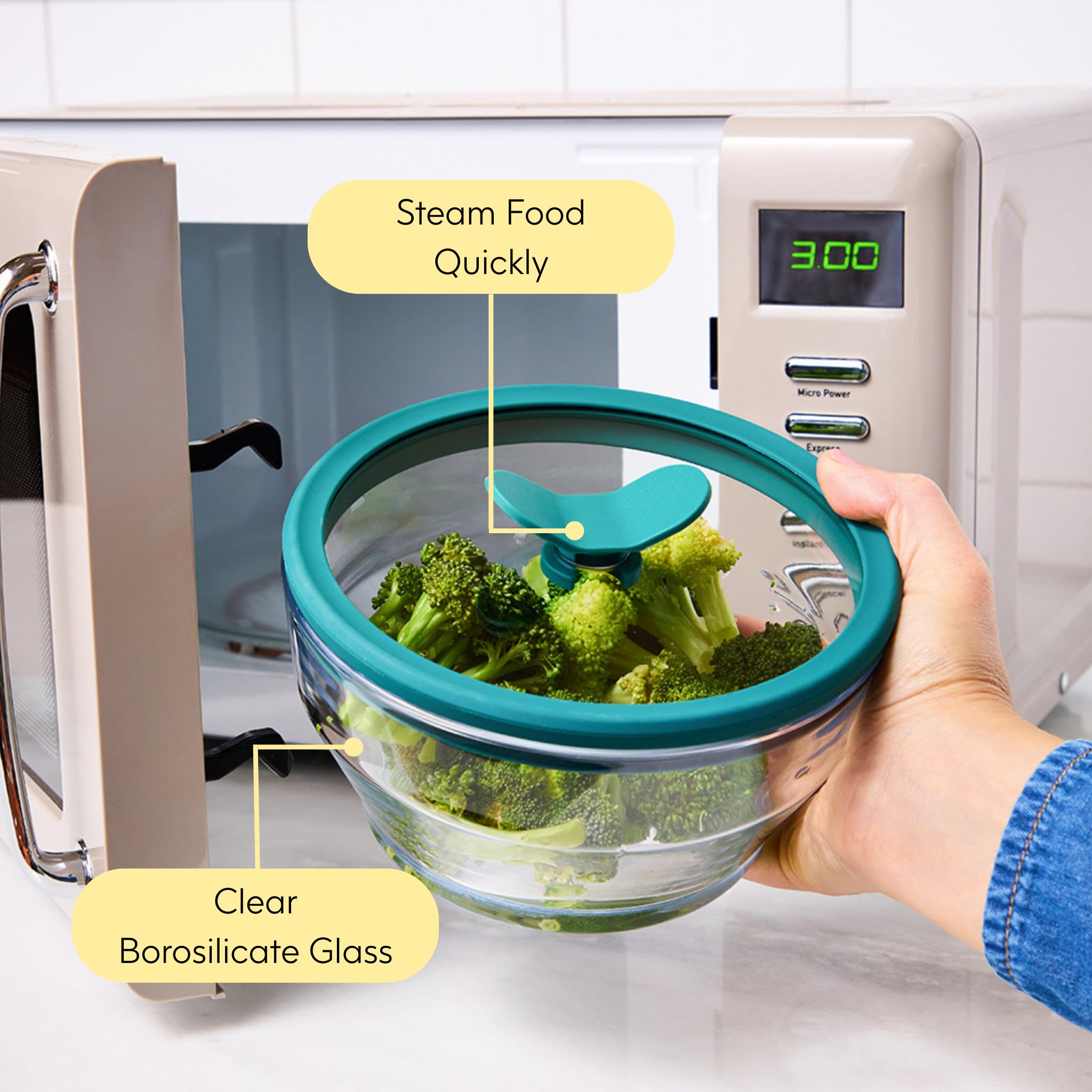 Anyday containers stacked in fridge showing space-saving organization benefit