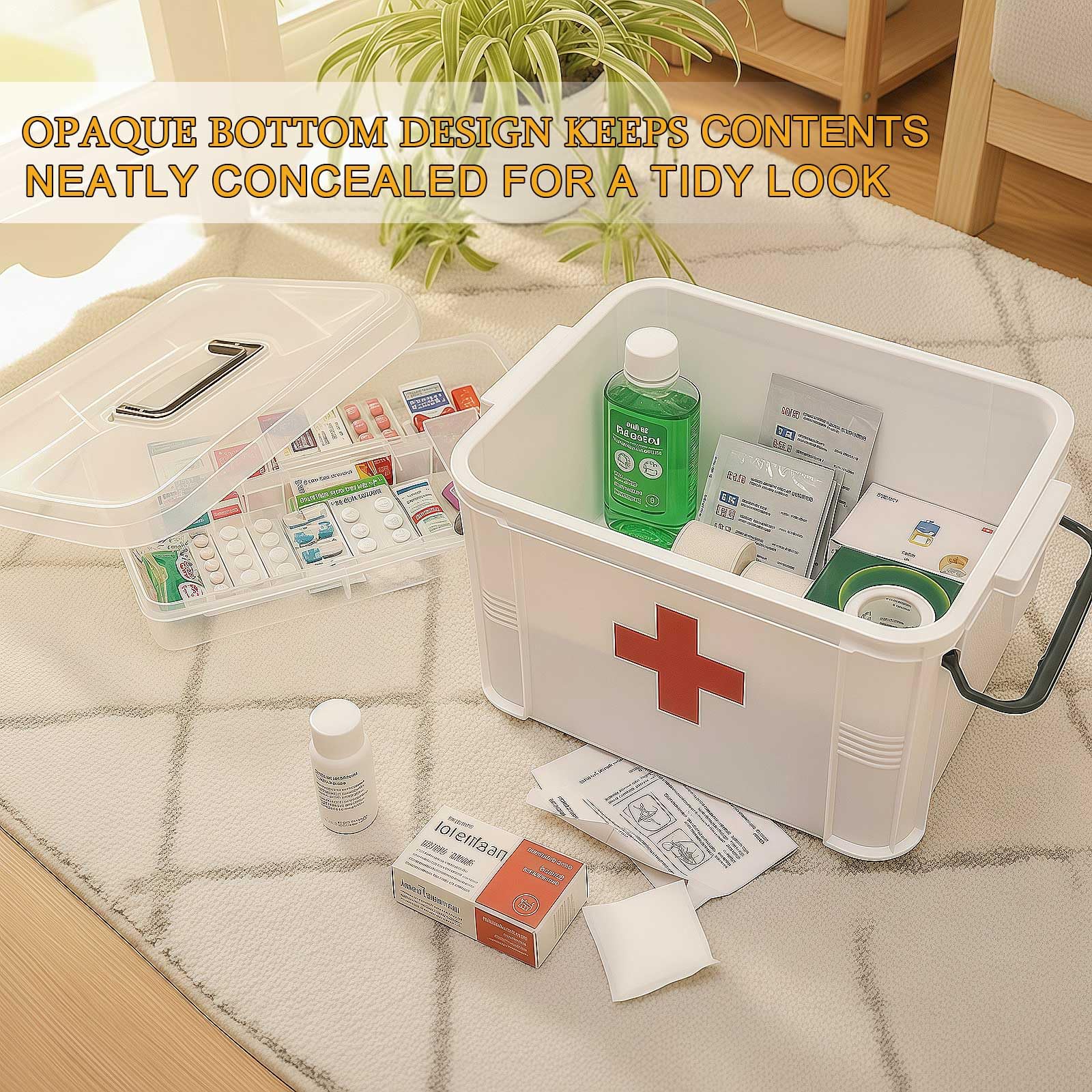 ANYPROLUS lifestyle scene of the box stored in a bathroom for ready use