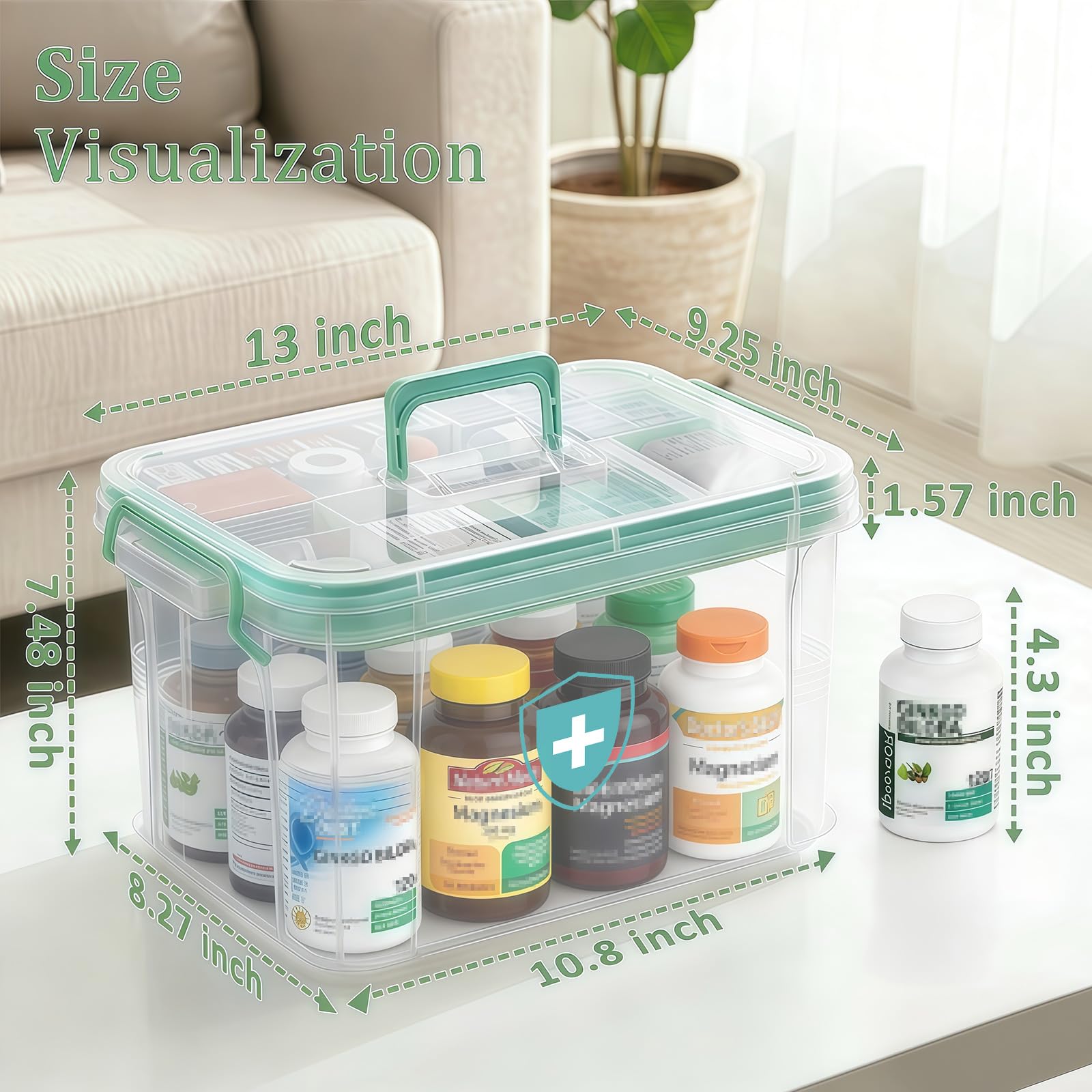 ANYPROLUS removable tray detail displaying seven partitions for small items and tidy sorting