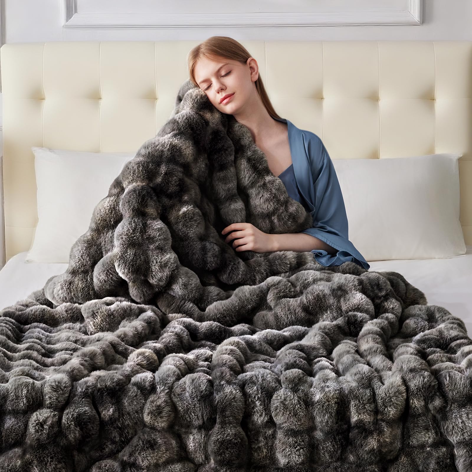 Anysay draped over bed adding warmth and elegant visual depth