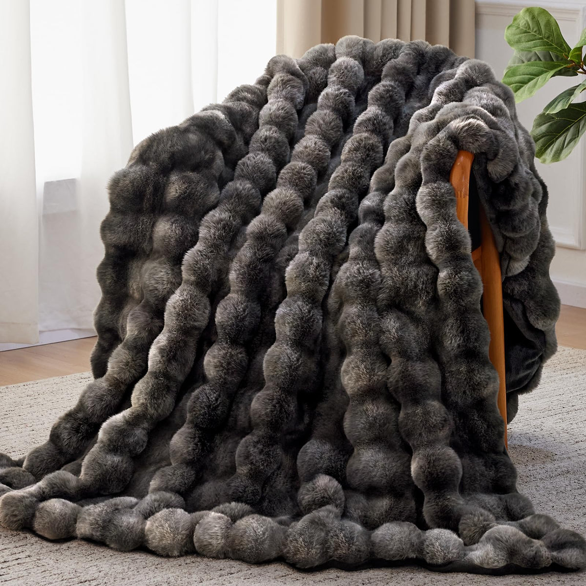 Anysay front folded throw showing neat styling and cozy appeal