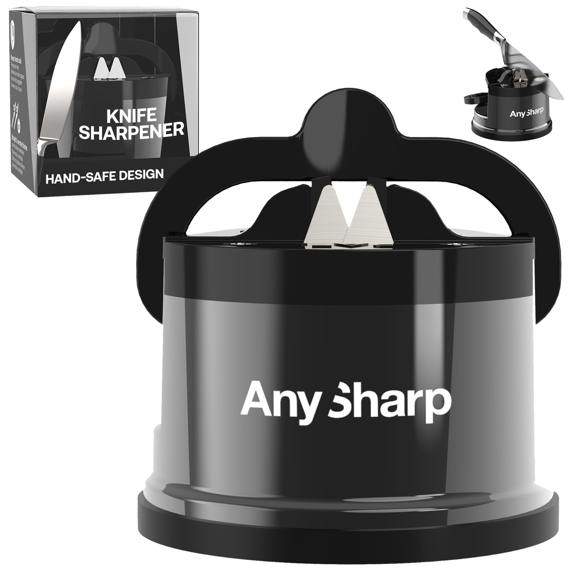 AnySharp Wolf front view showing compact design and easy grip benefit
