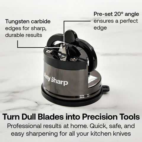 AnySharp Wolf PowerGrip suction base secured on countertop for stability