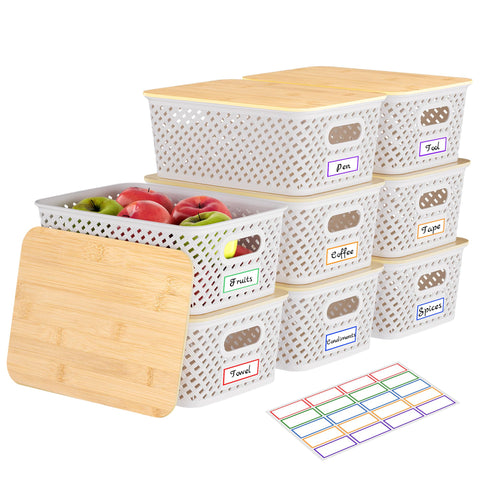 Anysig front view of 8-pack bins showing tidy storage and quick setup benefit