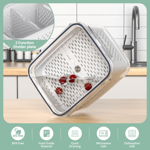 Anysig removable colander close-up showing moisture separation benefit