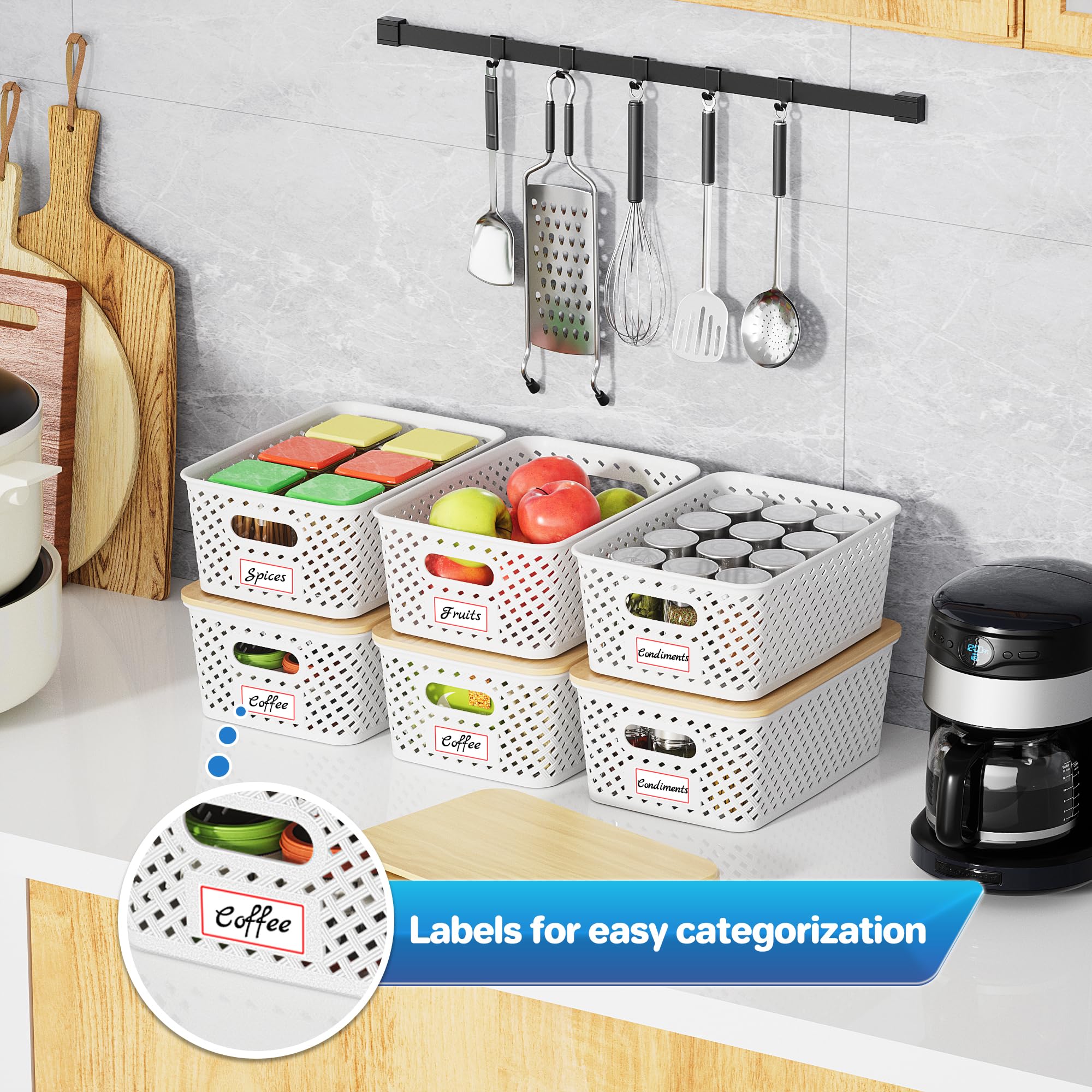 Anysig bins next to everyday items showing scale and compact storage benefit
