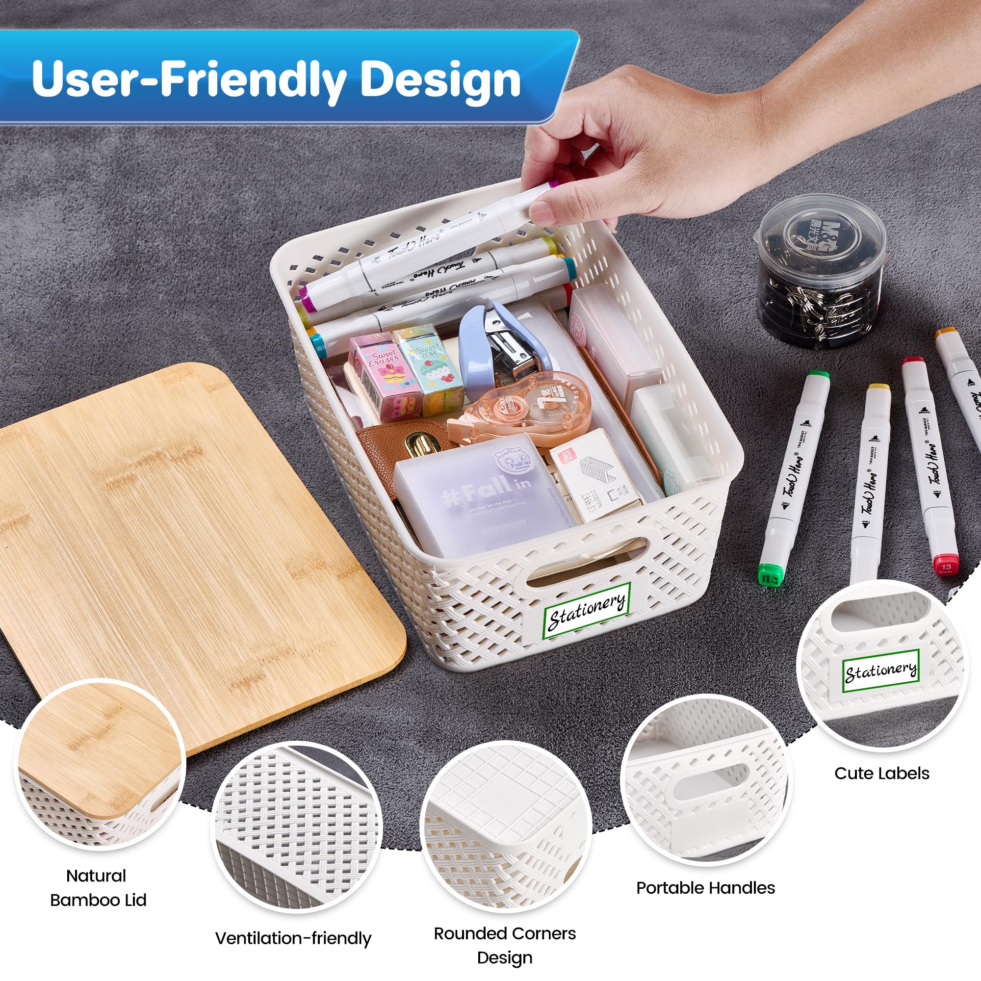 Anysig stacked bins on pantry shelf saving space and improving accessibility