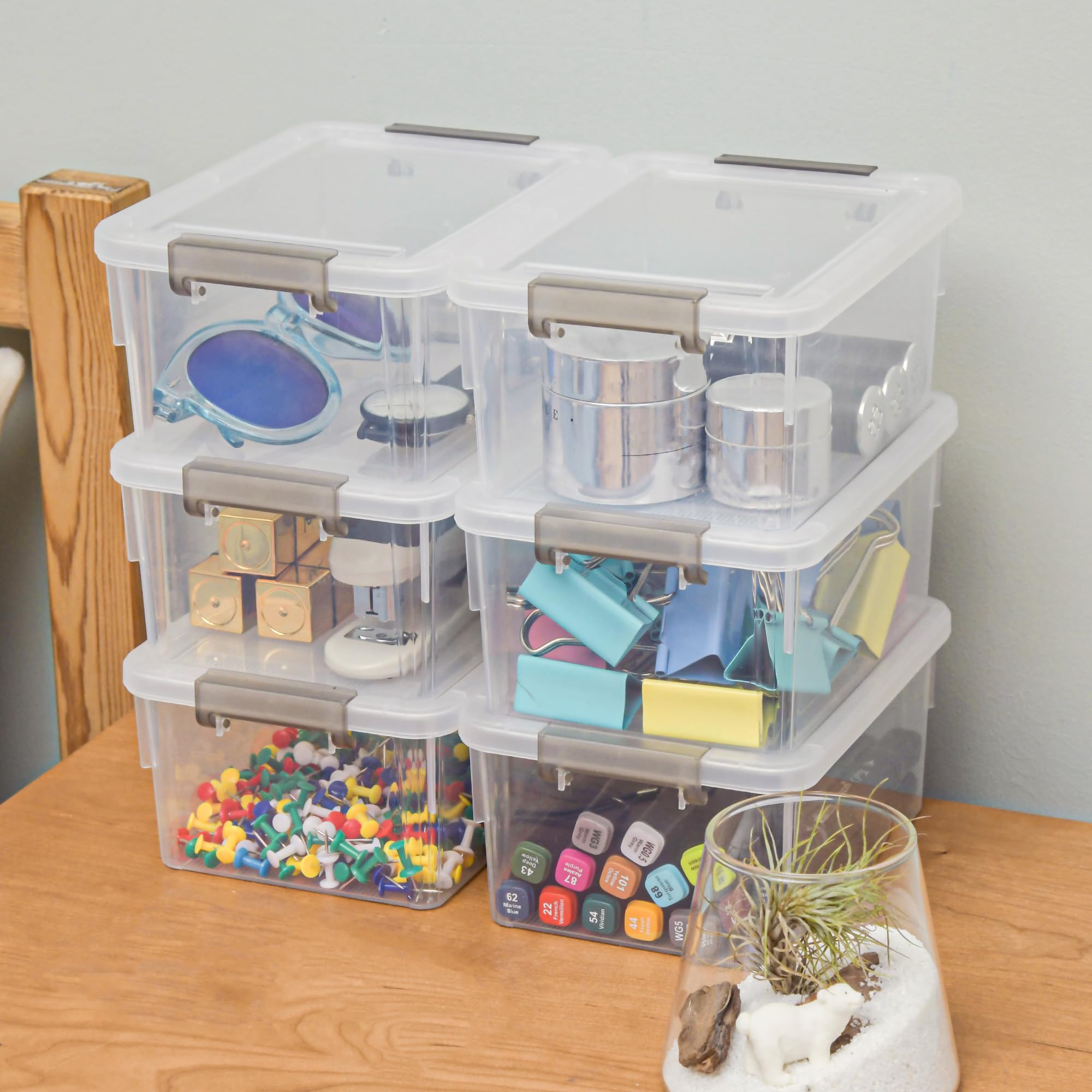 Anywish bins holding craft supplies showing order and easy retrieval