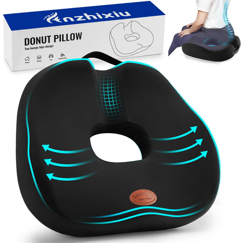 anzhixiu front view of donut pillow shows ergonomic shape and immediate comfort