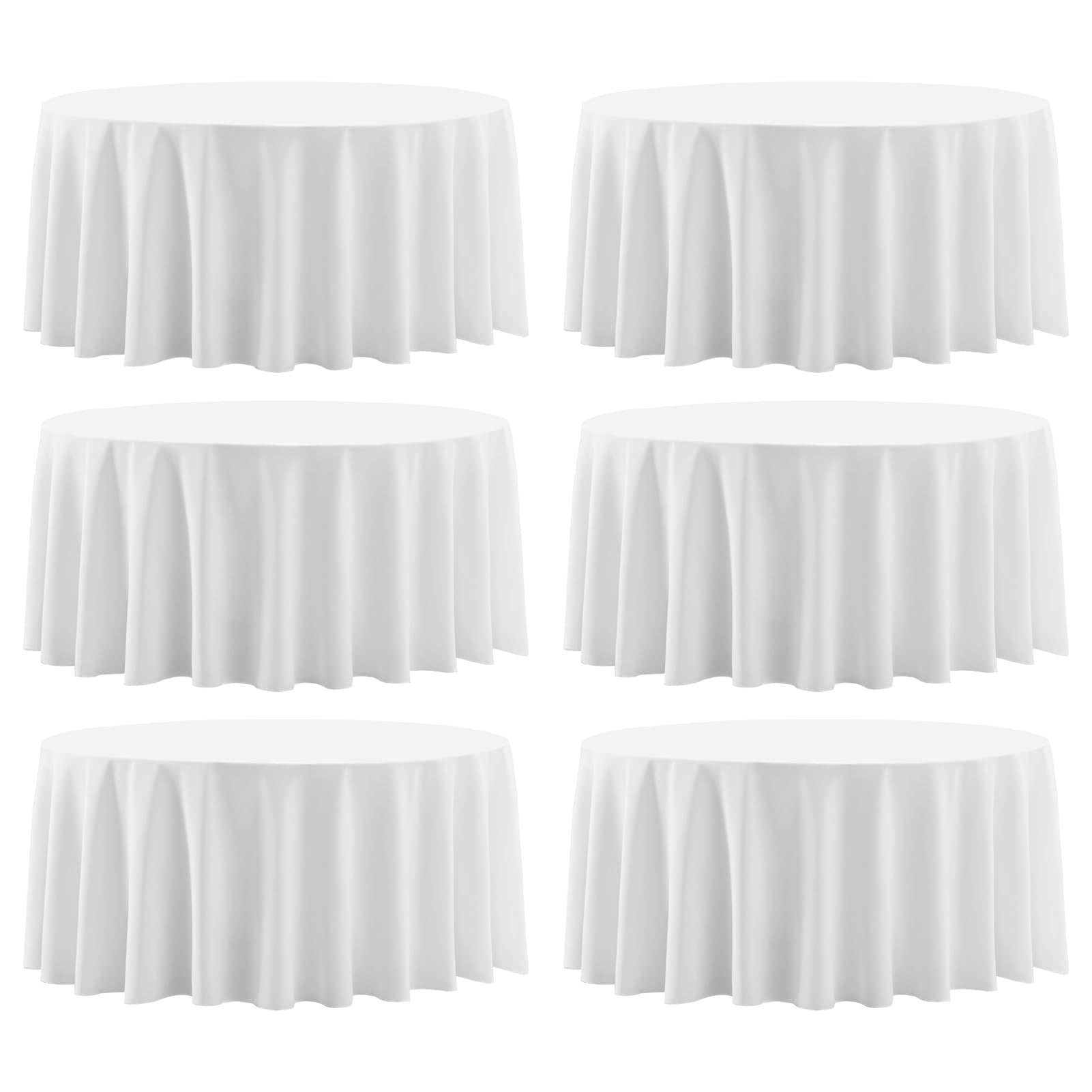Aocoz front view of 120-inch round tablecloth showing clean drape and coverage