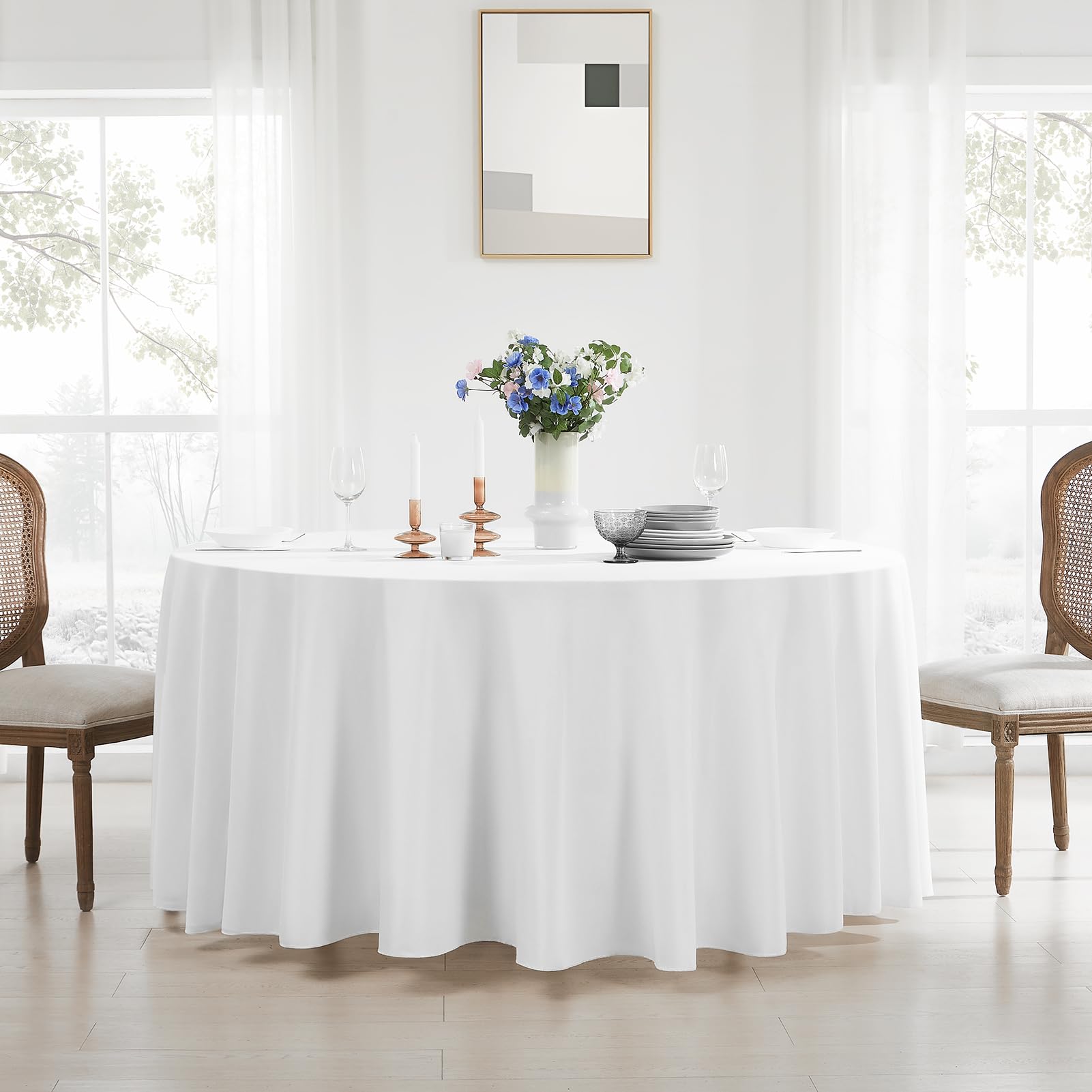 Aocoz six folded tablecloths neatly packed for easy storage and event backup