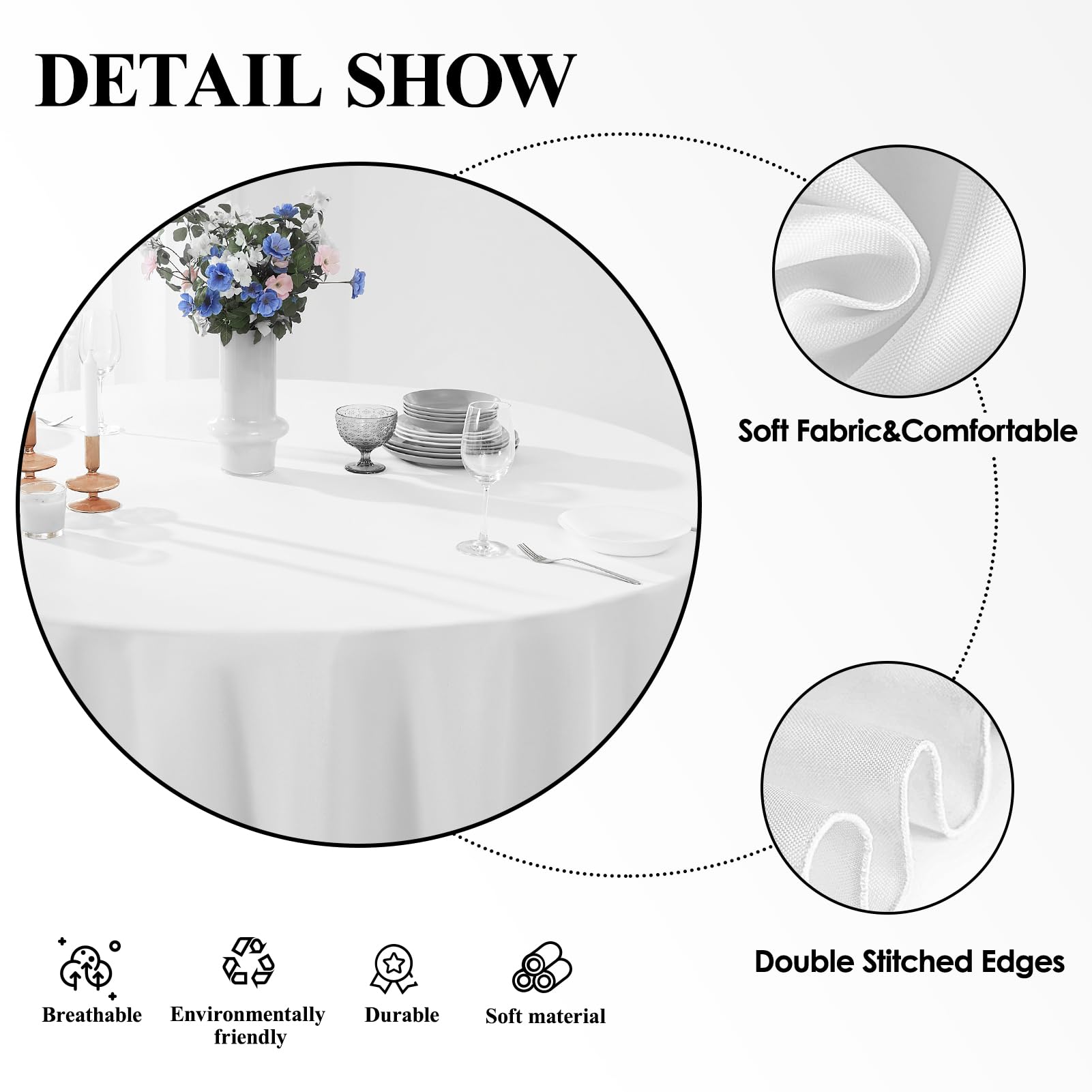 Aocoz table setting detail with centerpiece demonstrating styling versatility