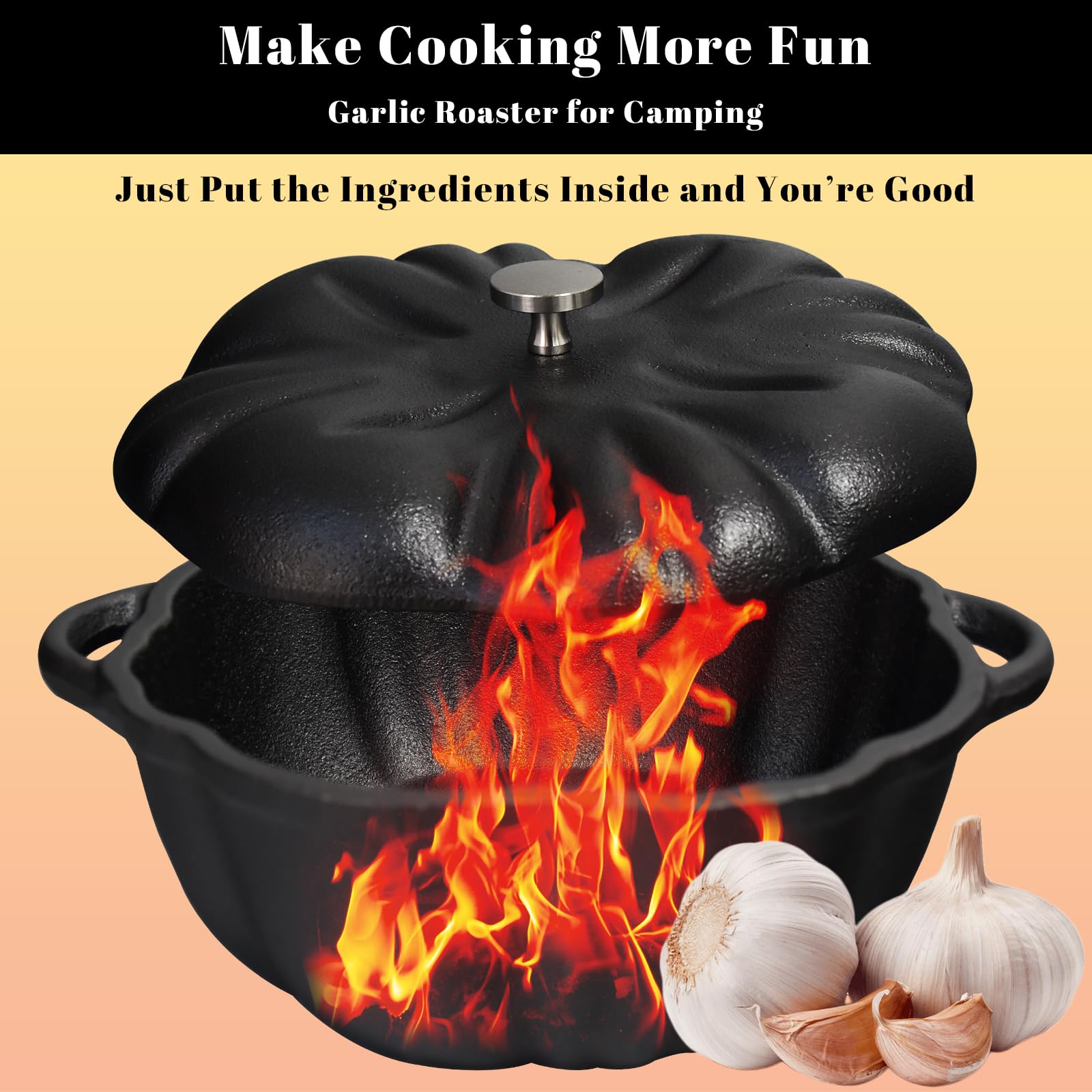 AOKDEER roaster ergonomic side handles detail, secure grip when removing from heat