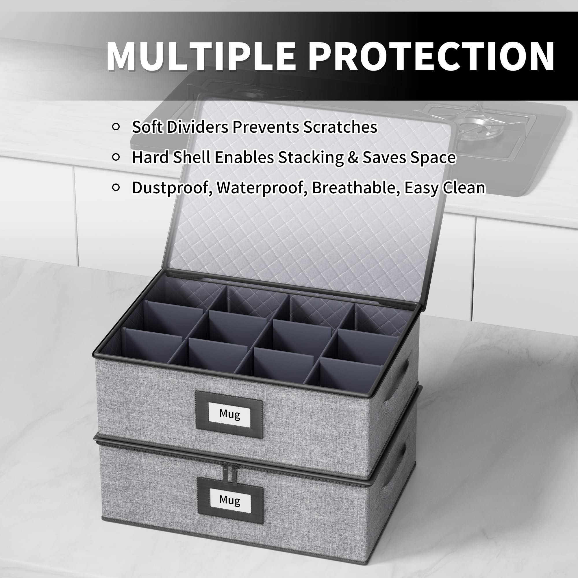 Aokeyee padded divider close-up showing adjustable protection for fragile items