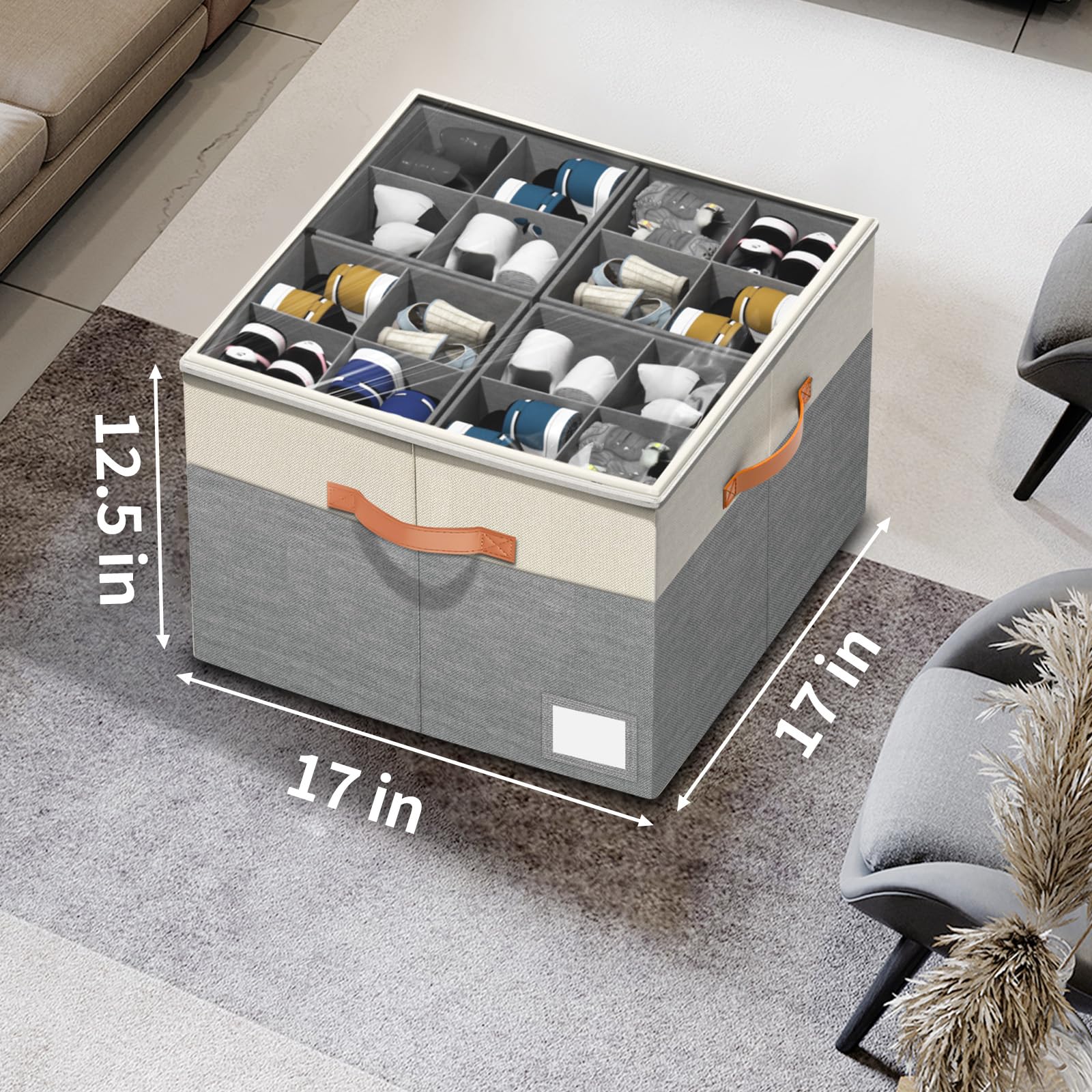 Aokeyee folded organizer flat to show compact off-season storage convenience