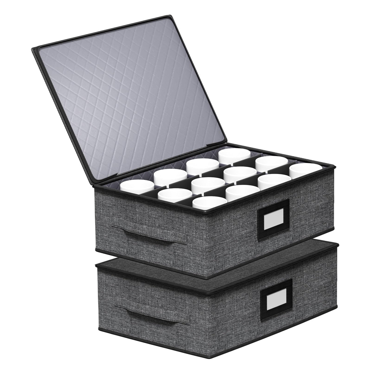 Aokeyee front view showing closed hard-shell cup organizer for neat storage