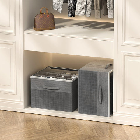 Aokeyee boxes in closet shelving demonstrating space saving benefit