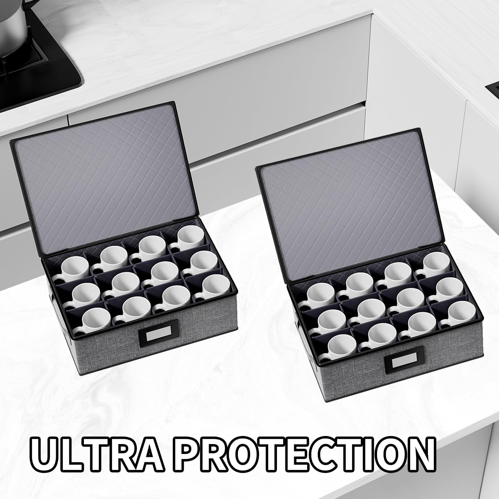 Aokeyee stacked organizers in a cabinet showing space-saving vertical storage