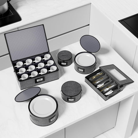 Aokeyee stackable storage in cabinet maximizing vertical space
