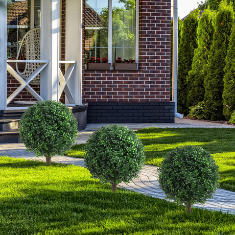 AOKIIE patio setting with two bushes adding privacy and style