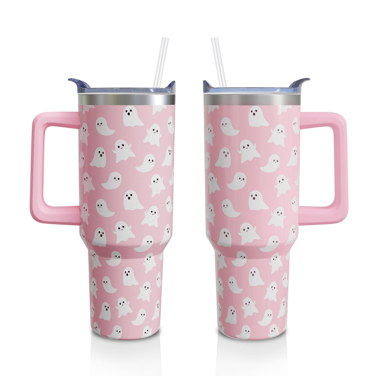 Aokoyi front view of 40oz ghost tumbler showing full design and capacity benefits
