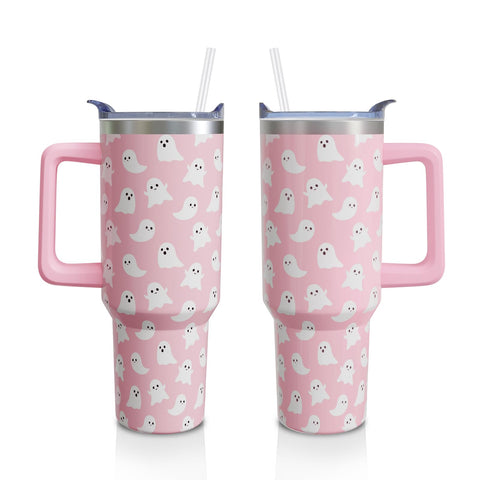 Aokoyi front view of 40oz ghost tumbler showing full design and capacity benefits