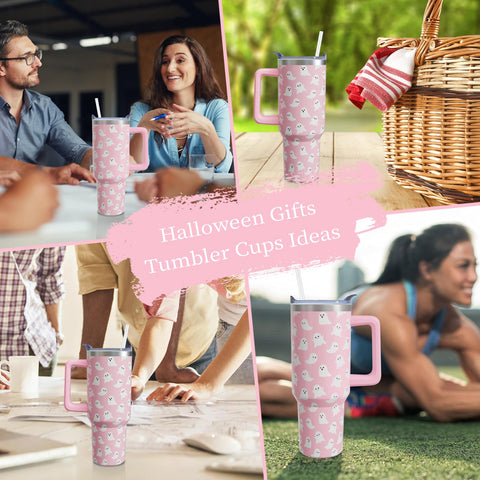 Aokoyi tumbler at a Halloween table scene showing festive style and practicality